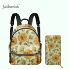 Мини-рюкзак Jackherelook с рисунком подсолнуха, Женская Роскошная сумка из искусственной кожи и клатч, кошелек, 2 шт.компл., маленькая школьная сумка для девочек, рюкзак