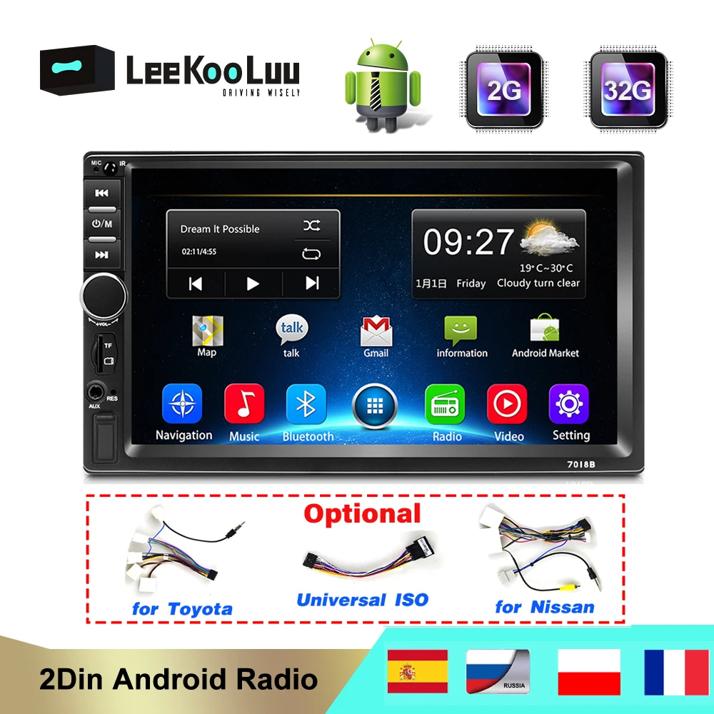 Автомагнитола LeeKooLuu 2 Din Android GPS WIFI Mirrorlink USB TF Bluetooth MP5|Автомагнитолы| |