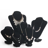 model bust show exhibitor 6 options black velvet jewelry display for woman necklaces pendants mannequin jewelry stand organizer