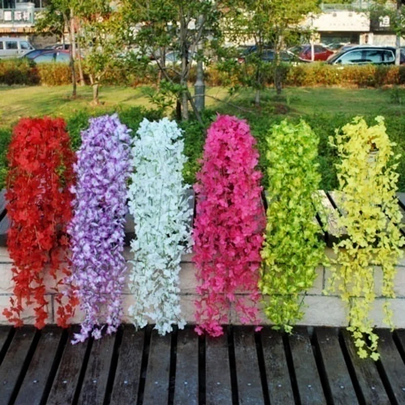

A Bunch 60cm Artificial Flowers Fake Silk Leaf Flower Vine Plant Rattan Vine for Wedding Arches Decoration Wall Hanging Decor