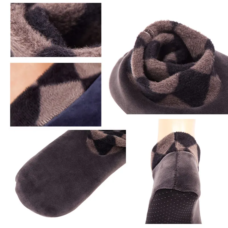 Теплые зимние носки для мужчин и женщин нескользящие домашние мягкие