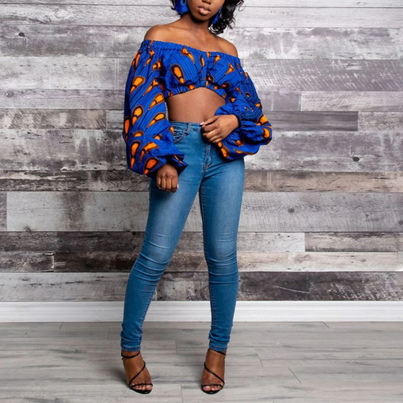 Женская африканская одежда хипстерские африканские Дашики с принтом топы