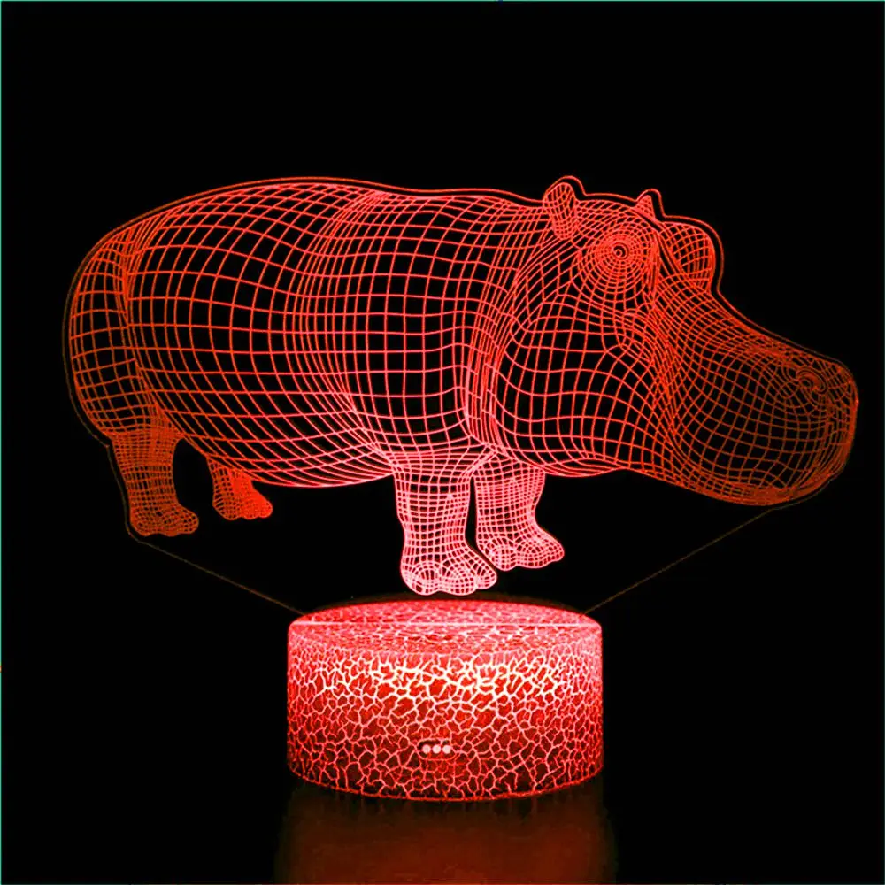 Светильник СВЕТОДИОДНЫЙ в виде животных 3D USB акриловый | Освещение