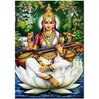 Богиня Сарасвати Pinterest 5D Diy алмазная живопись Индии и лотоса Вышивка крестом мозаика камни в форме ромба RoundZP-4222