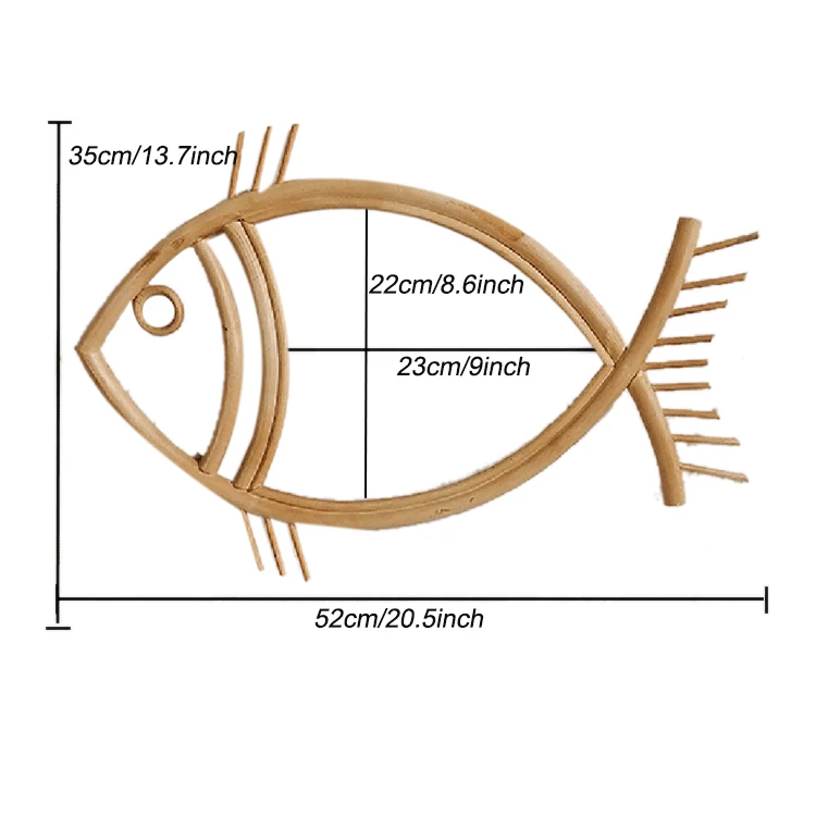 Рама из ротанга зеркальный декор в форме рыбы настенные рамки декоративная рамка