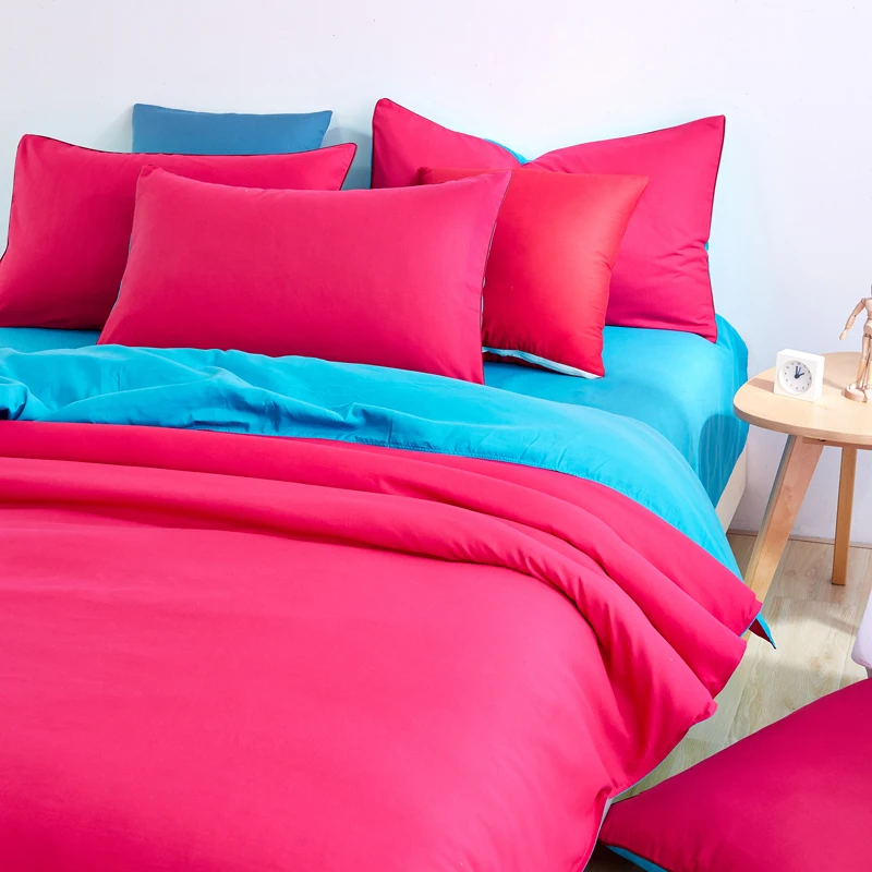 Классические просторные постельное белье, набор 7 размеров, серое, синее, розовое, однотонное постельное белье, 4 шт./компл., набор пододеяльников, простыня, Ab, домашний текстиль