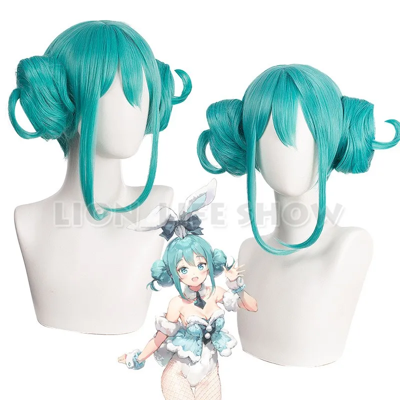 

40CM Miku Cosplay Wigs Sexy White Bunny Girl Cosplay Heat Resistant Synthetic Hair Women Party Role Play Wigs