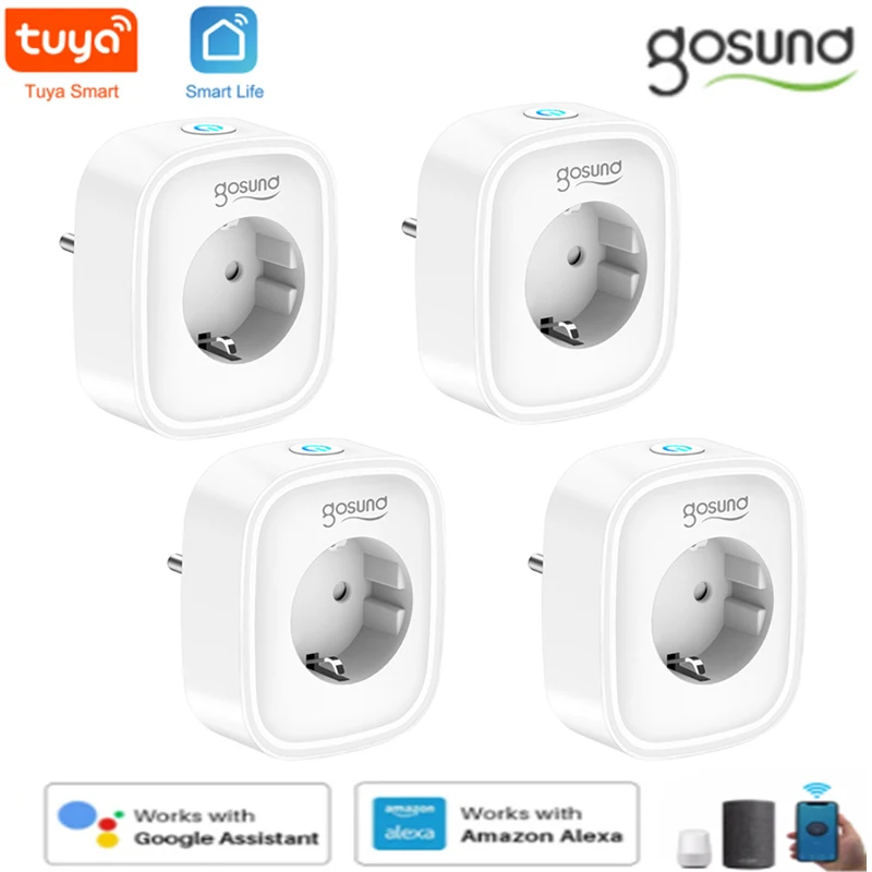 

Gosund 16A Tuya Smart Wifi Plug Socket APP Voice Control Smart Home Wireless EU Socket Outlet Plugs With Alexa Google Home
