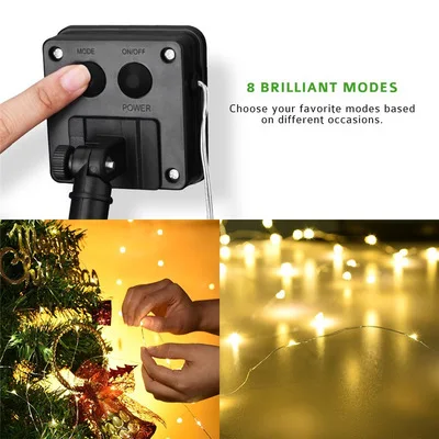 

Solar String Fairy Lights 10m 100LED / 5M 50 LED Waterproof Outdoor Garland Solar Power Lamp Christmas for Garden . Decoration