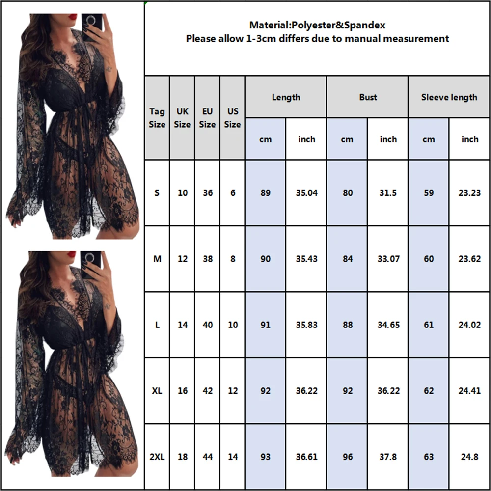 

Women Sexy Lace Nightgown Set Female Erotic Lingerie Sleepdress With Thong Transparent Hollow Out Night Bodydoll Costumes D30