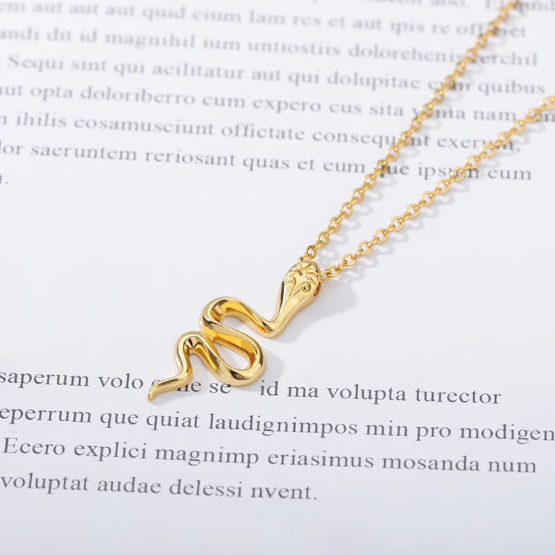 Ожерелье С Подвеской В Форме Змеи Стиле Панк Для Женщин Золотого Цвета Колье Из