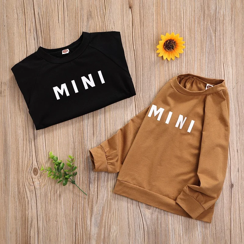 

0-3Y Casual Newborn Baby Boy Girl Long Sleeve Mini Print Pullover Sweatshirt Tops Outfits Autumn Clothes