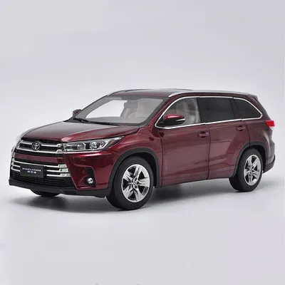 Exquisite gift 1:18 Toyota new Highlander alloy model,simulation die-cast metal collection decoration model,free shipping - Color: Burgundy