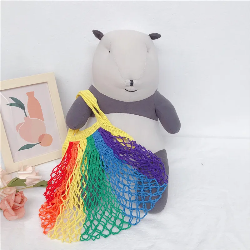 

Children's cute rainbow bag girls baby fashion portable hollow colorful beach bag kids backpacks
