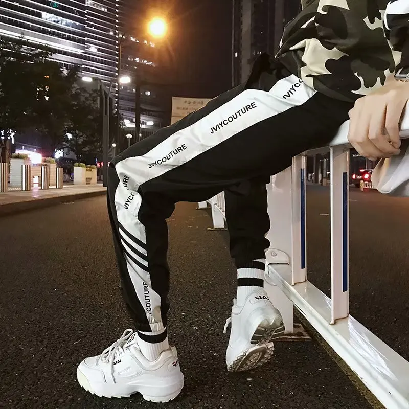Мужские джоггеры 2019 мужские брюки с полосками по бокам в стиле хип хоп Мужская