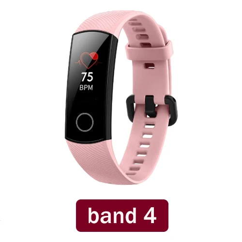 band 4 pink Huawei Honor Band 4/4, умный Браслет для бега, 0,95 дюймов, умный OLED, для плавания, водонепроницаемый, Bluetooth, фитнес-трекер, сенсорный экран - Цвет: band 4 pink
