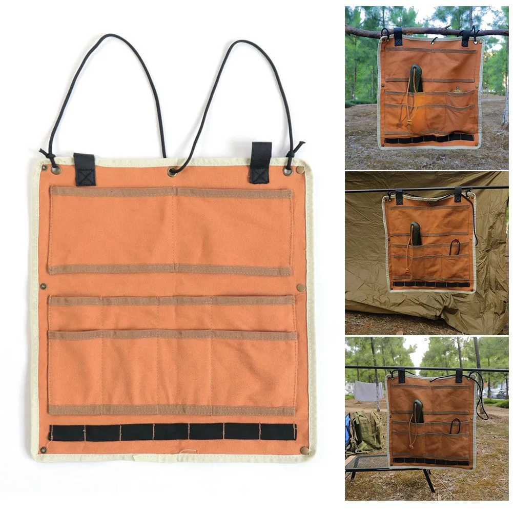 

Outdoor Camping Hanging Barbecue Tableware Storage Bags Folding Cookware Holder Organizer Hanging Holder Bags Outdoor Tools