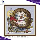 Комфортный зимний домашний декор Joy Sunday, DA462 14CT 11CT, Набор для вышивки крестиком с надписью милый кот мечты