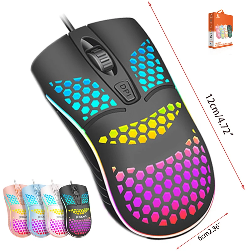

USB Wired Gaming Mouse RGB Backlit 4 Key Macro Programming Gamer Mice for Desktop PC Notebook Computer Laptop Ergonomic Mause