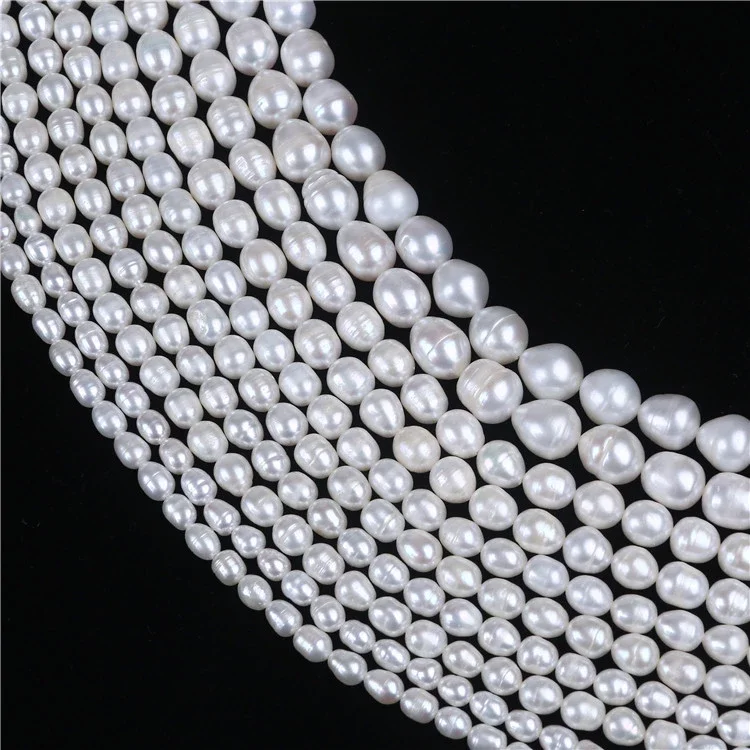 

APDGG Wholesale 10Strands Natural Pearl 5-6mm BC grade rice freshwater pearl strands Loose Beads women lady jewelry DIY