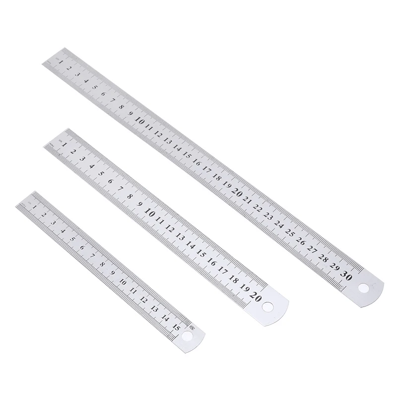 3 шт. Метрическая стальная линейка двухсторонняя измерительная прямая Линейка