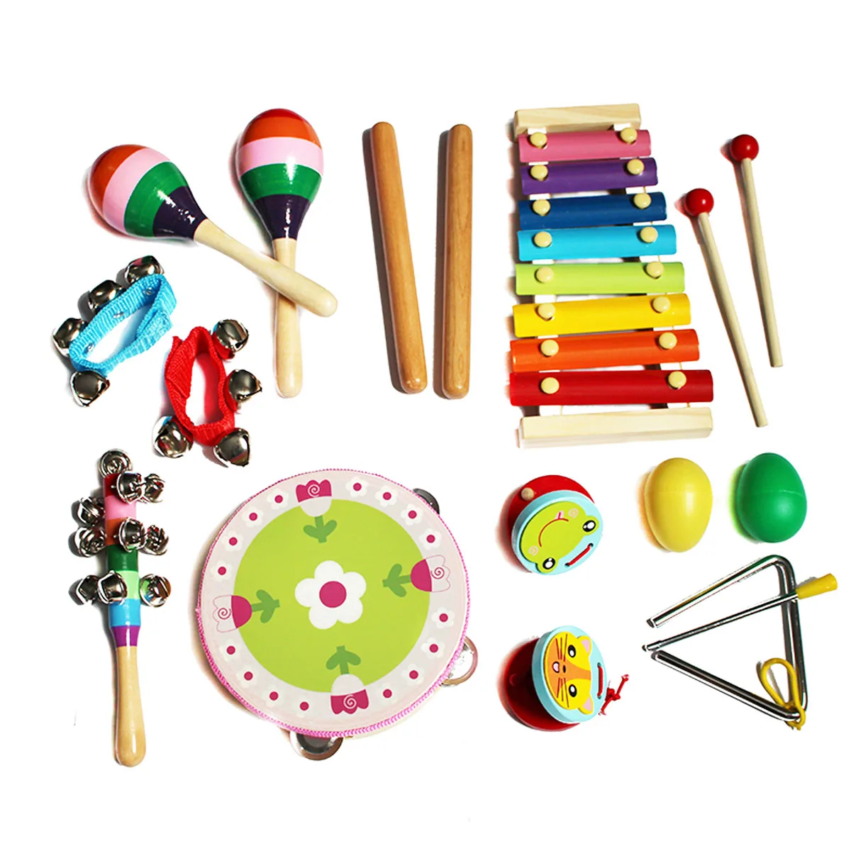 

14PCS Musical Instruments for Toddler with Carry Bag Music Percussion Toy Set for Kids with Xylophone Rhythm Band