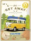 Декор Ностальгический в стиле ретро, Volkswagen - VW Bulli - Let's Get Away - Bus Gift idea, металлический налет, Винтажный дизайн, 20x30 см