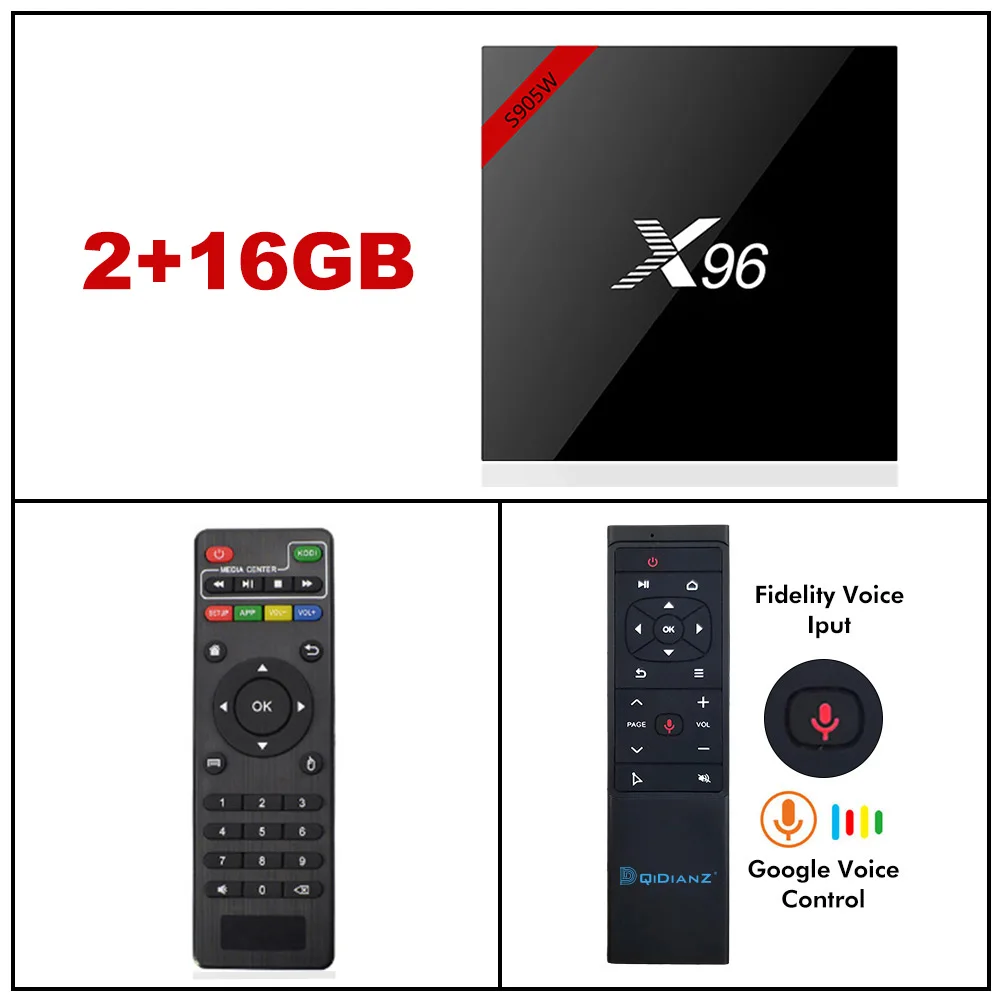 2G16G VOICE CONTROL DQiDianZ 9,0X96 S905W четырехъядерный 2 Гб ОЗУ 16 Гб ПЗУ Ultra HD 4K tv Box 2,4 ГГц Wifi DLNA медиаплеер X96 - Цвет: 2G16G VOICE CONTROL