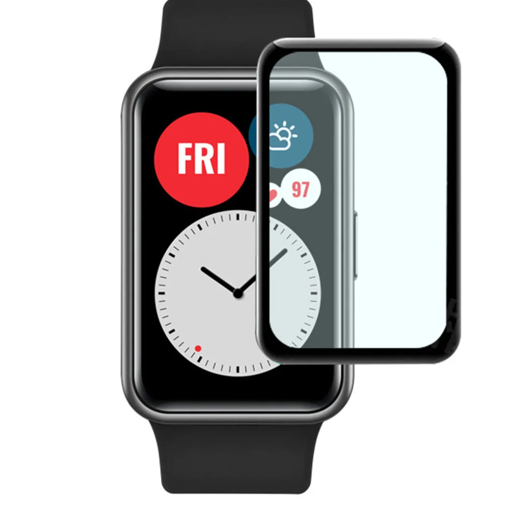 Мягкая прозрачная защитная пленка для Huawei Watch Fit / Honor watch ES на весь экран изогнутая