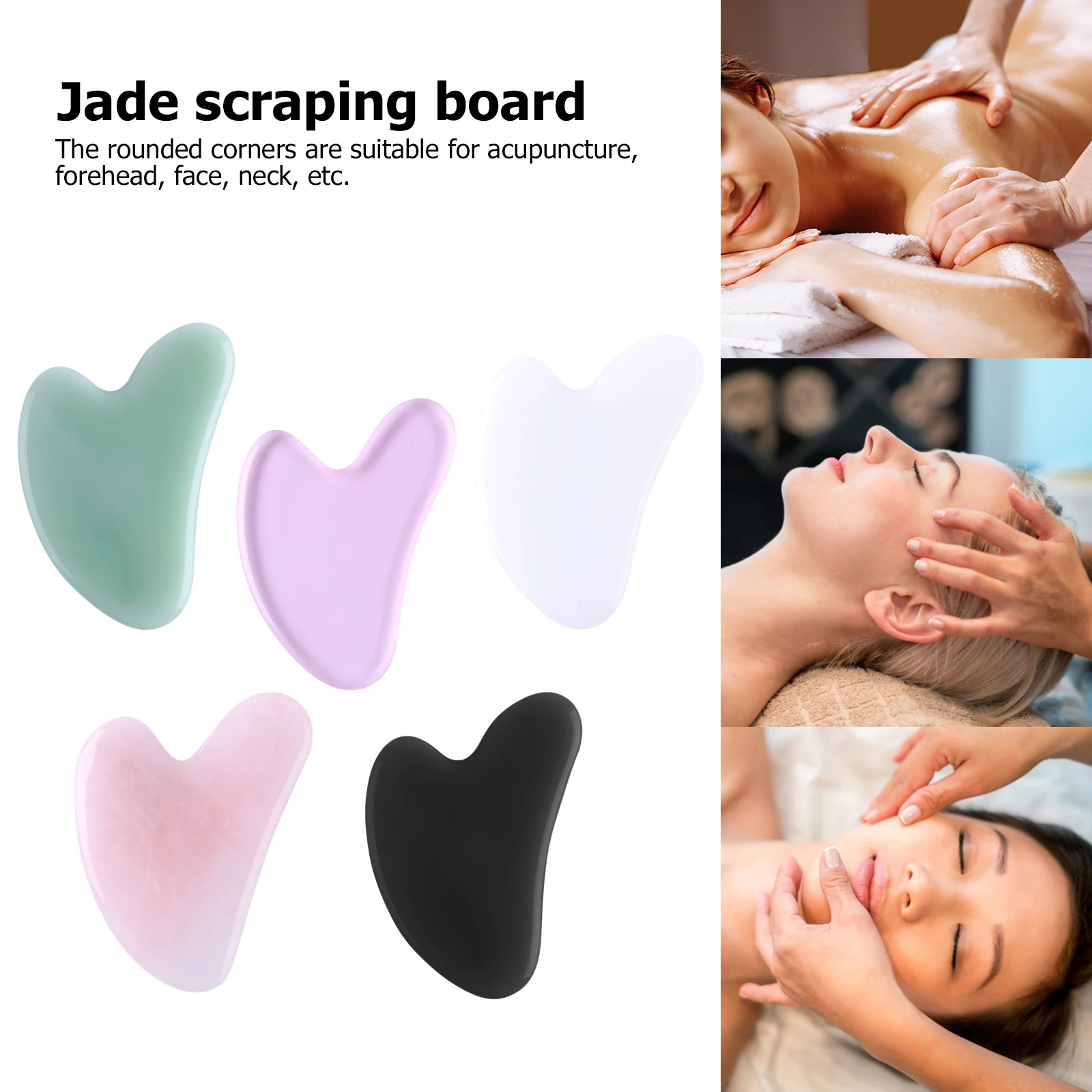 

Natural Rose Jade Gua Sha Gouache Scraper Massager for Face Body Facial Skin Lifting Wrinkle Remove Beauty SPA Care Tools