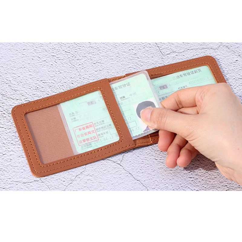 Тонкий автоматический водительских прав сумка ID держатель для карт с 2 карточки