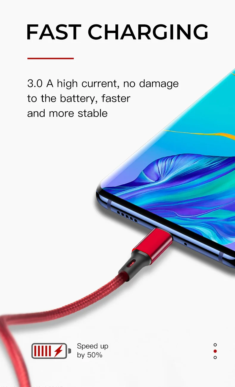 IONCT 3A Micro usb кабель для передачи данных 3 м Быстрая зарядка для iPhone Xiaomi samsung Android usb type c кабель зарядное устройство для мобильного телефона шнур провод
