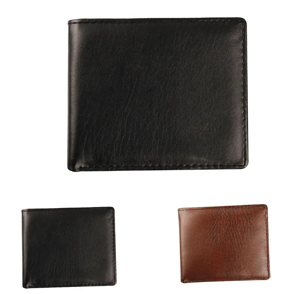 Ретро мужские однотонные на молнии несколько отделений для карт складной