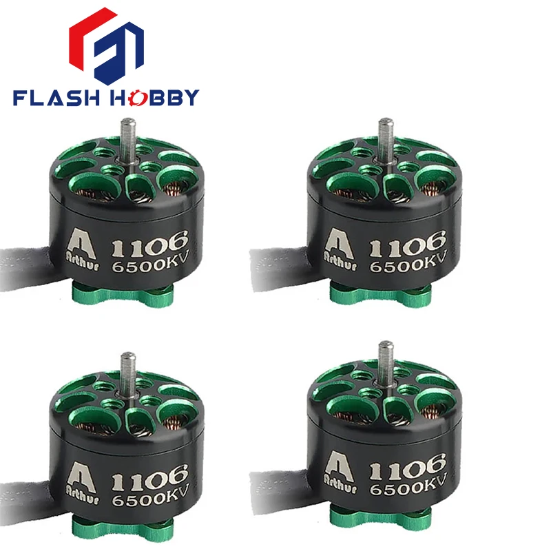 

Flash Hobby 1/4pcs/lot Arthur series1106 6500KV Brushless Motor Mini RC Motor for FPV Racing Multicopter Part