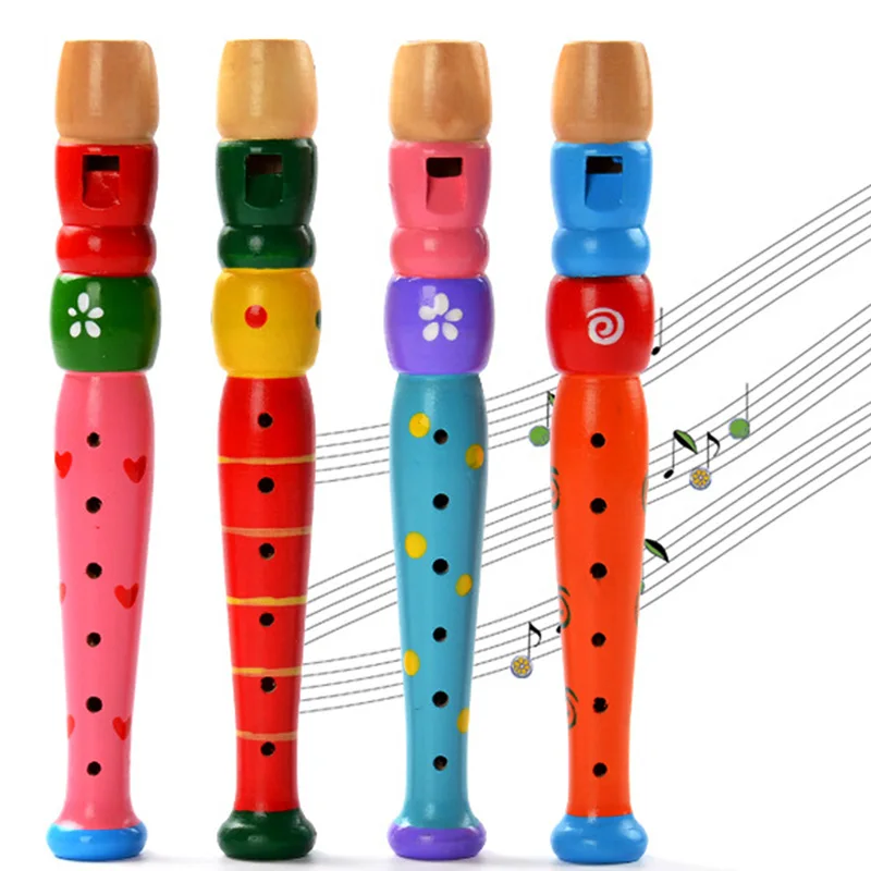 New Kids Toy Baby Colorful Wooden Trumpet Buglet Hooter Bugle Music Gift for Education Toys Children Boys Girls|Игрушечные