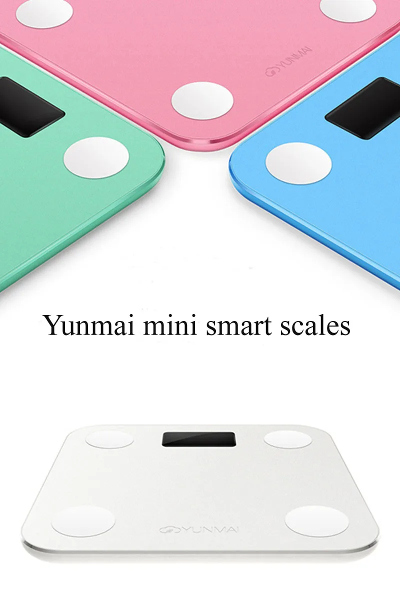 Белые умные YUNMAI, мини-весы, бытовые, премиум-поддержка, Bluetooth, приложение, процент жира, цифровые весы для взвешивания жира