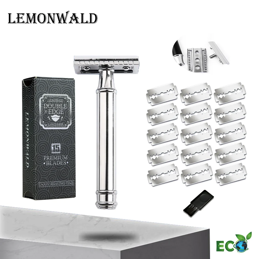 

LEMONWALD Safety Razor, Men's Razor, Double-Edged Razor, Razor, 15 Blades As a Gift