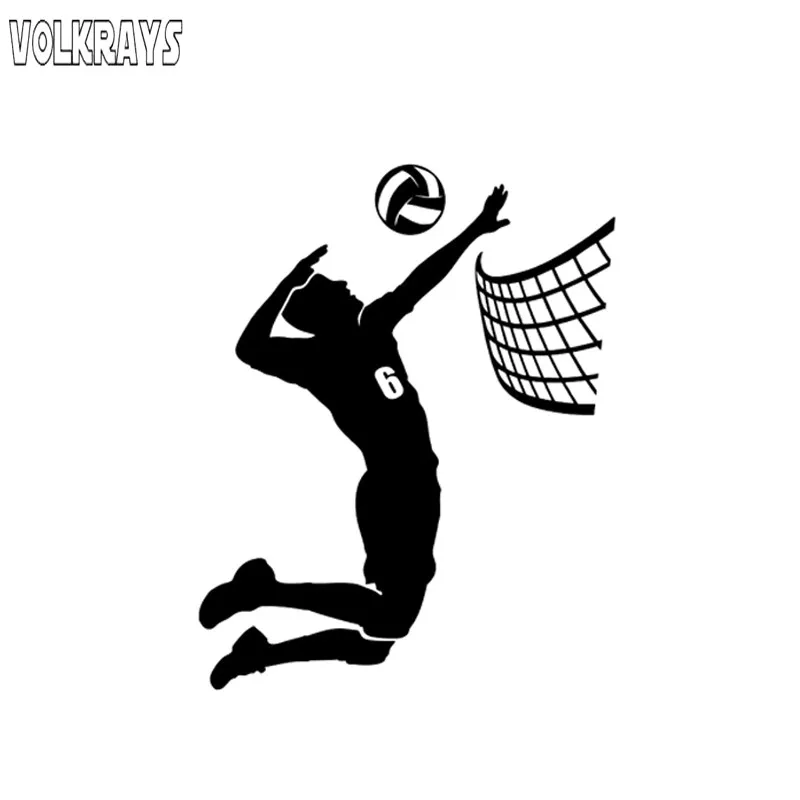 

Volkrays Fashion Car Sticker Volleyball Players Accessories Reflective Waterproof Sunscreen Vinyl Decal Black/Silver,14cm*11cm