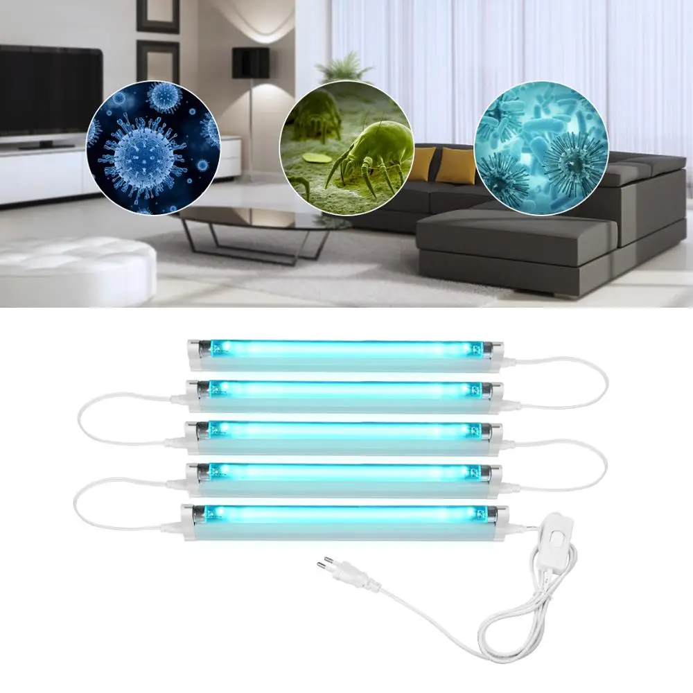110V/220V UV-C ультрафиолетовых кварцевых ламп лампы 6W 8W UVC T5 трубки УФ стерилизатор
