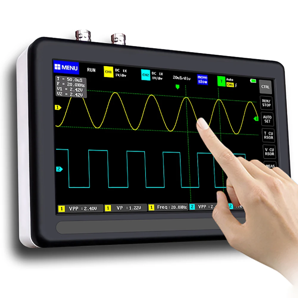

1013H 2.4-inch Screen Digital Oscilloscope 100MS/s Sampling Rate 100MHz Analog Bandwidth Support Waveform Storage