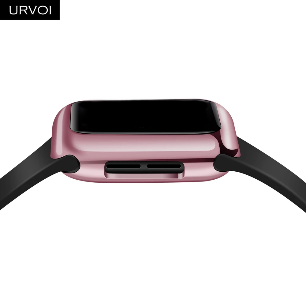 URVOI Full TPU Cover for Apple Watch series 6 SE 5 4 Electroplating bumper soft frame cover iWatch with screen protector | Наручные часы