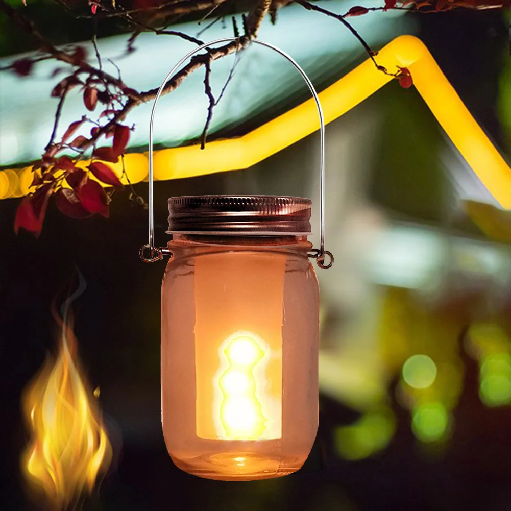 12/20LED солнечный светильник с крышкой для каменной банки огнеупорный теплый сада