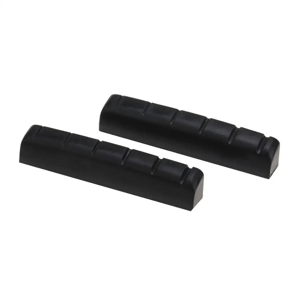 

Musiclily Pro Urea Resin Plastic Slotted 44mm Electric Guitar LP Nuts Flat Bottom for 6-string Les Paul Guitar, Black (Set of 2)