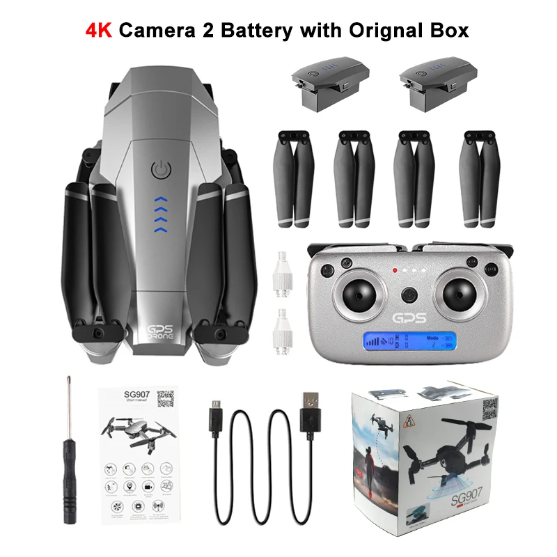 SG907 4K 2B BX SG907 GPS Drone с 4K HD Регулировочная камера Широкоугольный 5G WIFI FPV RC Quadcopter Профессиональные складные дроны E520S E58 - Цвет: SG907 4K 2B BX