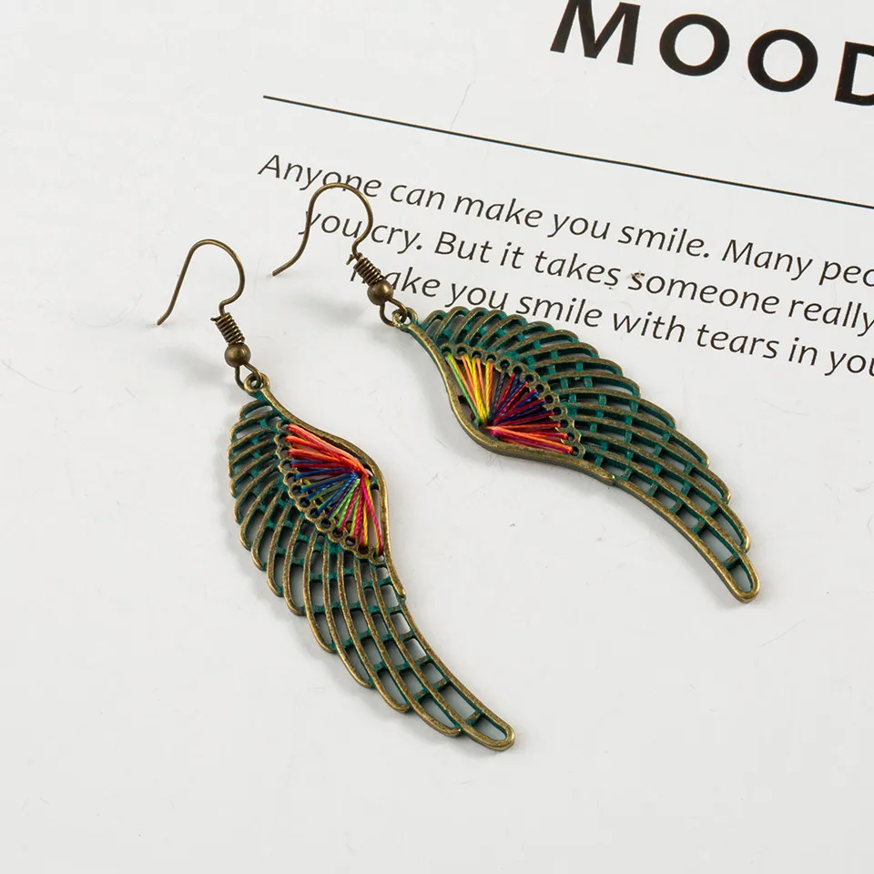 Новые креативные полые серьги-подвески ручной работы плетеные красочные с