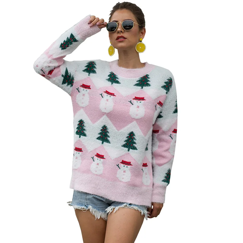 

Ugly Sweaters Christmas Women's 2021 New Autumna Winter Christmas Tree Snowman Pullover Sweater Fashionable Female