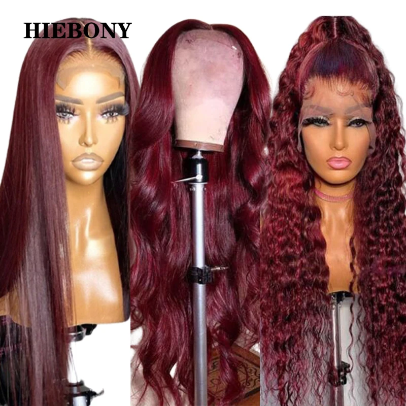 

99J Straight Lace Front Human Hair Wigs with Baby Hair Brazilian Curly Wigs 13x6 Wavy Lace Front Wigs Human Hair Bleached Knots
