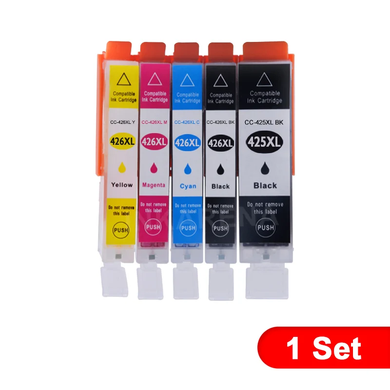 PGI425426 1 x Set 10 шт. для Canon PGI-425 CLI-426 чернильный картридж для Canon PGI 425 PIXMA IP4840 IP4940 IX6540 MG5140 MG5240 MG5340 принтер - Цвет: PGI425426 1 x Set
