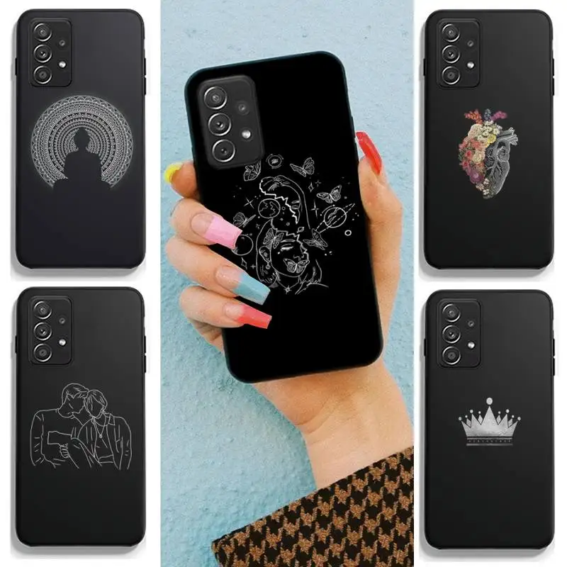 

Painted Black Phone Case For Samsung Galaxy A21S A31 A32 A20RE A51 A52 A71 5G A72 A80 A91 S10 Lite Cover
