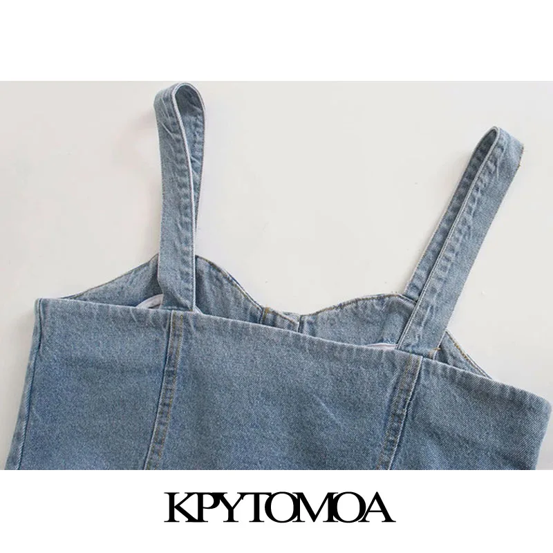 Женская Джинсовая блузка KPYTOMOA винтажная на пуговицах с открытой спиной шикарные